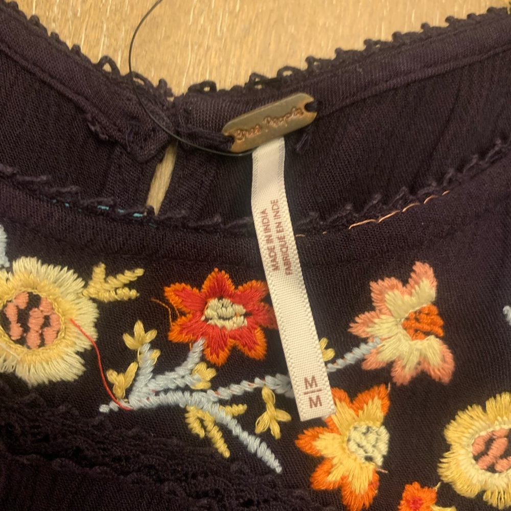Free People Dark Floral Embroidered Dress - Picture 5 of 6